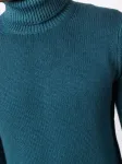 Джемпер с высоким воротником и отделкой в рубчик Dell'Oglio, синий - фото 5
