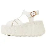 Женские босоножки на танкетке Nama Chloé, White - фото