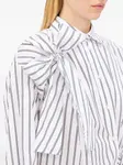 Полосатое платье-рубашка с бантом Msgm, белый - фото 5