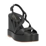 Сандалии Paloma Barceló Nappa Leather Round Toeline Wedge Heel, черный - фото 2