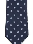 Галстук с квадратным узором Zegna, синий - фото 2