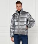 Куртка мужская Guess Jeans с воротником-стойкой и капюшоном, серебряный - фото 3