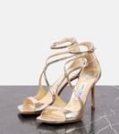 Кожаные сандалии Azia 95 Jimmy Choo, Champagne - фото 5