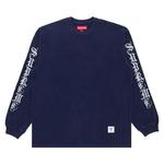 Топ Supreme Old English Long-Sleeve Top Navy, синий - фото