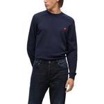 Вязаный свитер с круглым вырезом HUGO BOSS, темно-синий - фото 5