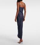 Джинсовое платье миди Alaïa, Bleu Fonce - фото 3