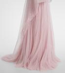 Платье-бюстье с накидкой и складками Marmar Halim, розовый - фото 5