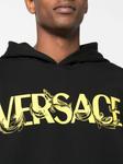 Versace худи с логотипом, черный - фото 5