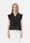 Блуза ONLY ONLRAINA V NECK RUFFLE, Black - фото