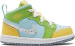 Кроссовки Air Jordan 1 Mid SE TD 'Recycled Grind', синий - фото