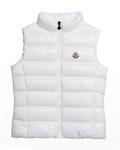 Стеганый жилет Ghany для девочек, размер 8–14 Moncler, белый - фото