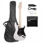 Электрогитара White Glarry GST / Усилитель 20 Вт - фото