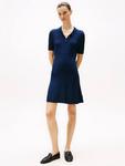 Рифленое мини-платье-поло Tommy Hilfiger, Dark Night Navy - фото