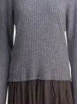 Миди-платье в рубчик с воротником-гольф Max & Moi, серый - фото 5