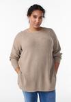 Джемпер Zizzi Jumper, Cobblestone Mel/Mottled Beige - фото