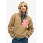 Толстовка Superdry Vintage Retro half zip, коричневый - фото