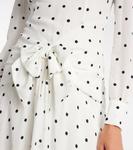 Платье миди из шёлка в горошек Alessandra Rich, White-Navy Blue - фото 5