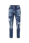 Джинсы в модном потертом виде CIPO & BAXX, синий - фото