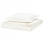 Пододеяльник и наволочка, белые, 150х200/50х60 см Hampflockel IKEA - фото