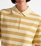 Полосатое хлопковое пике мини-платье Icon Stripe Burberry, Alabaster Ip Pattern - фото 4