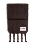 Шарф из мохеровой смеси JIL SANDER+, коричневый - фото