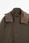 Пальто Massimo Dutti LONG TECHNICAL WITH INTERIOR , Mottled Brown - фото 9