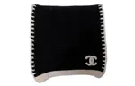 Шерстяной шарф женский черный CHANEL - фото 5