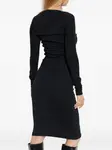 Платье миди с длинными рукавами DSQUARED2, черный - фото 4