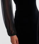 Платье миди из шелкового бархата с отделкой Carl Max Mara, Nero - фото 5