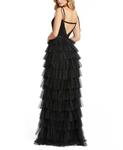 Многоуровневое платье-бюстье с пайетками Mac Duggal и оборками, черный - фото 2