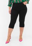 Джинсовые шорты Zizzi HIGH WAISTED AMY CAPRI  WITH SUPER, цвет Black - фото