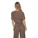 Футболка с коротким рукавом Vila Plisa, коричневый - фото 2