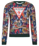 Толстовка Guess Regular Fit с принтом, зеленый - фото