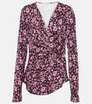 Топ lyss из джерси со сборками Marant Etoile, мультиколор - фото