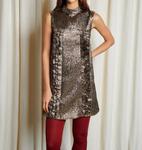 Лаунди мини-платье с металликом в бронзе GHOSPELL, бронзовый - фото