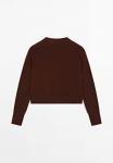 Кардиган Massimo Dutti BUTTONED LONG SLEEVE WITH CREW NECK, Bordeaux - фото 8