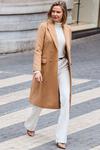 Длинное строгое двубортное пальто Sosandar, бежевый - фото 3