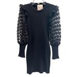 Черное трикотажное платье с длинными рукавами для девочек Love Daisy, черный - фото