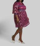 Бордовое мини-платье плюс сайз EMILY LOVELOCK - фото 5