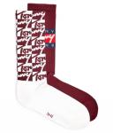 Носки женские Tommy Jeans с принтом 2 пары, бургундия - фото