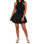 Черное мини-платье с пузырьковым подолом Right On Time Illa Illa - фото 3