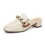 Женские тапочки с закрытым носком DAPHNE, экрю - фото 5