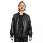 Куртка Urban Classics Synthetic Leather bomber, черный - фото