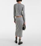 Шелковая миди-юбка Miu Miu, Grigio - фото 3