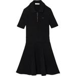 LACOSTE Женское черное платье с коротким рукавом - фото