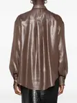 Рубашка с эффектом металлик Brunello Cucinelli, коричневый - фото 4