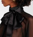 Блузка из шелкового шифона с бантом Dolce&Gabbana, черный - фото 4