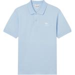Поло с вышитым логотипом LACOSTE, светло-голубой - фото