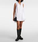 Мини-платье из поплина Sacai, белый - фото 6