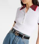 Кожаный ремень GG Marmont Gucci, черный - фото 2